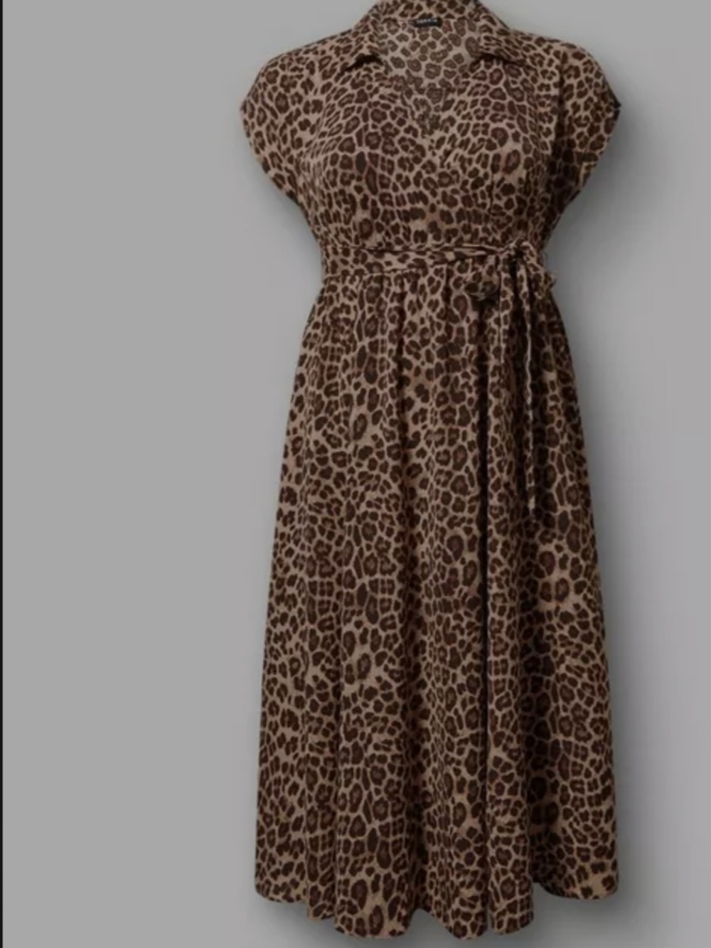 Torrid Brown and Black Leopard Print Tea-Length Dress - Picture 2 of 5